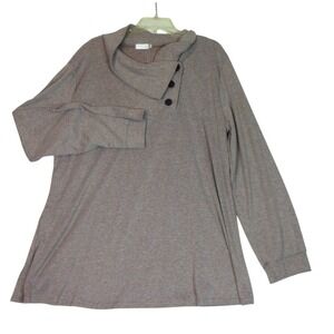Bluetime Shirt Women's Size 2XL Brownish Purple‎ Front Side Buttons Comfort